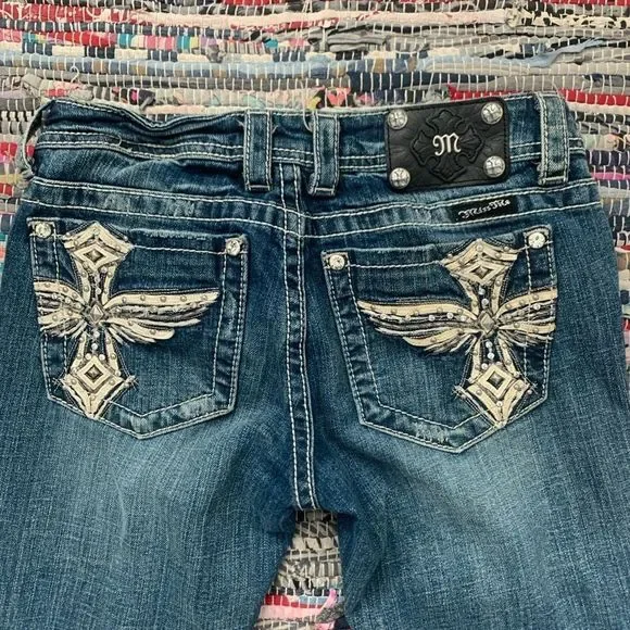 Miss Me Boot Cut Bedazzled Jeans - Picture 3 of 4